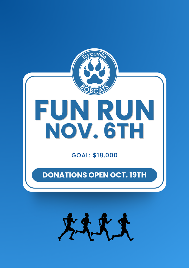 Fun Run 11-6, goal 18.000, donations open 10-19