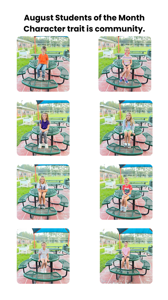 photos of the august students of the month, character is community
