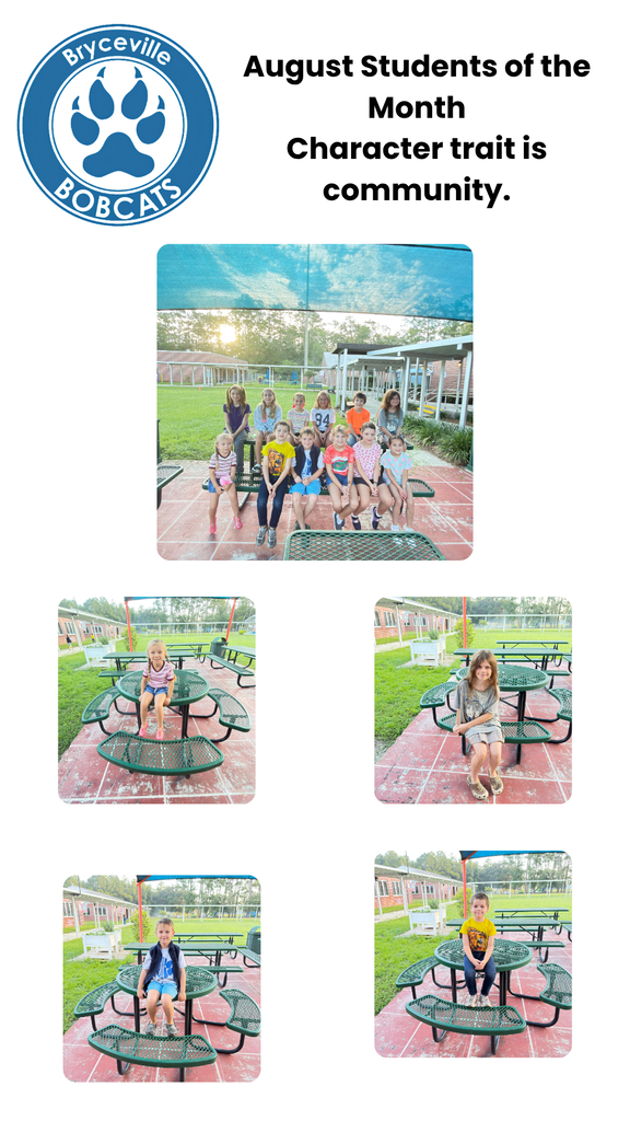 photos of the august students of the month, character is community