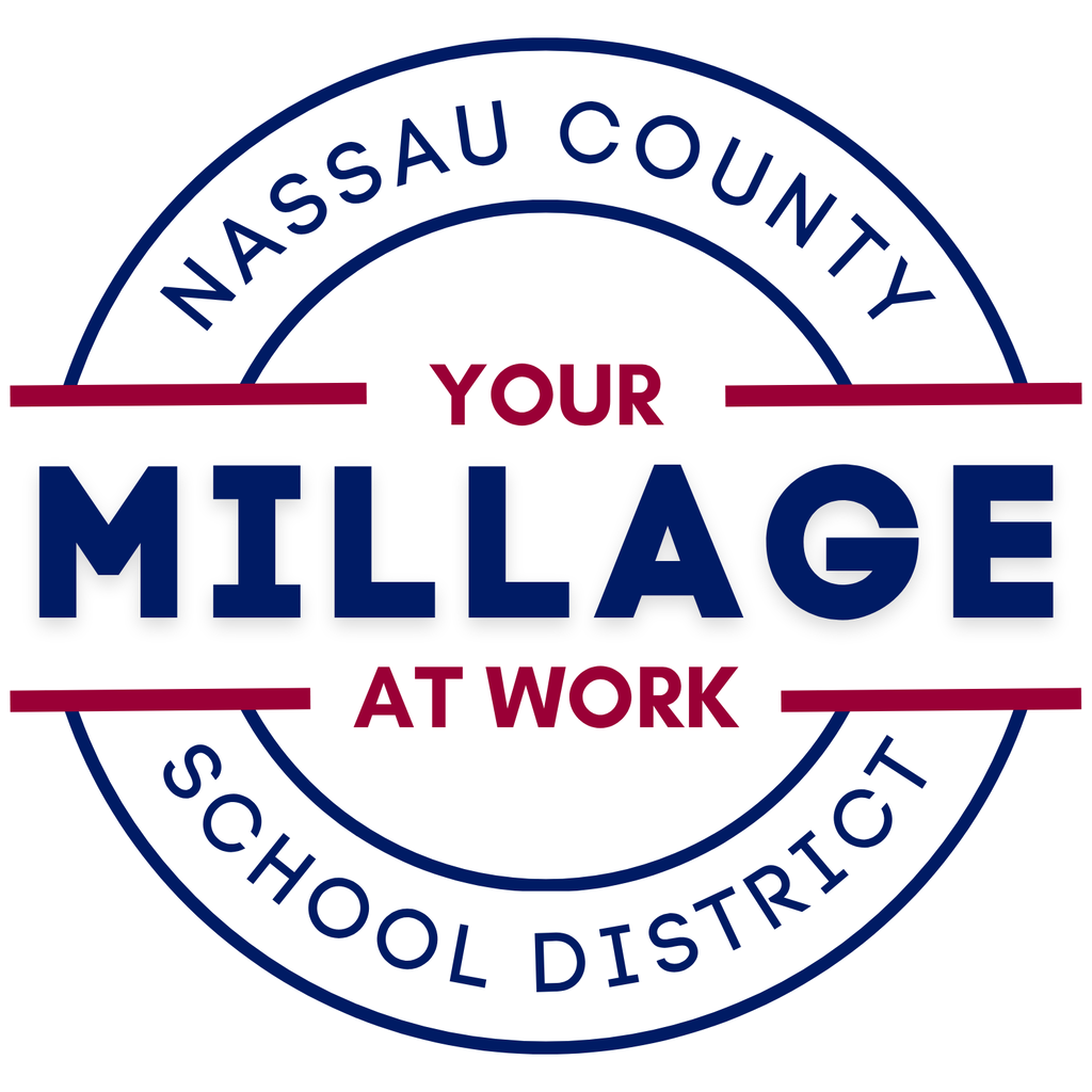 Nassau County School District logo with the text “Your Millage at Work” inside a circular emblem.