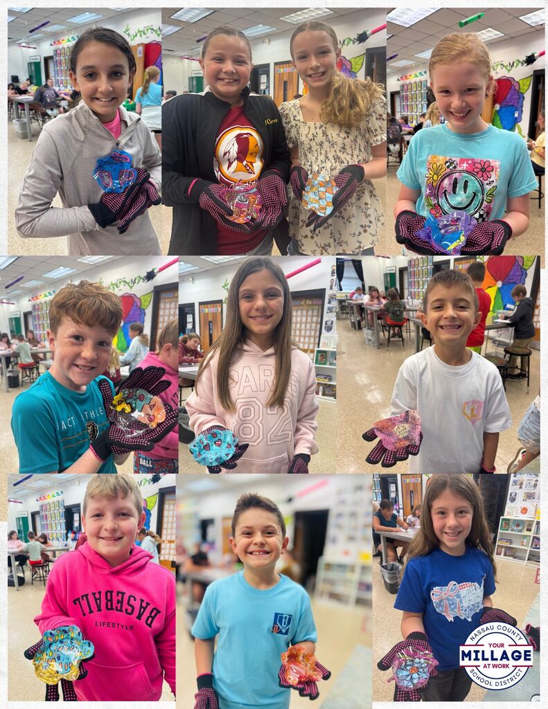Students with art