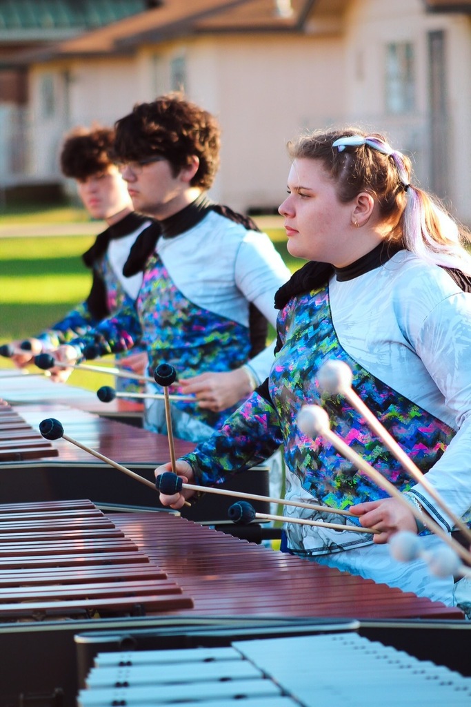 YHS Percussion in uniform