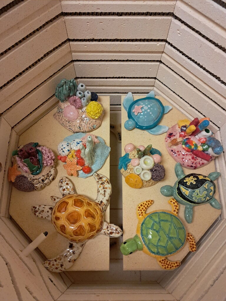 The finished project of students work in the kiln