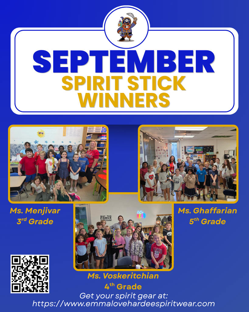 September Spirit winners from Menjivar, Voskeritchian, and Ghaffarian's class are pictured