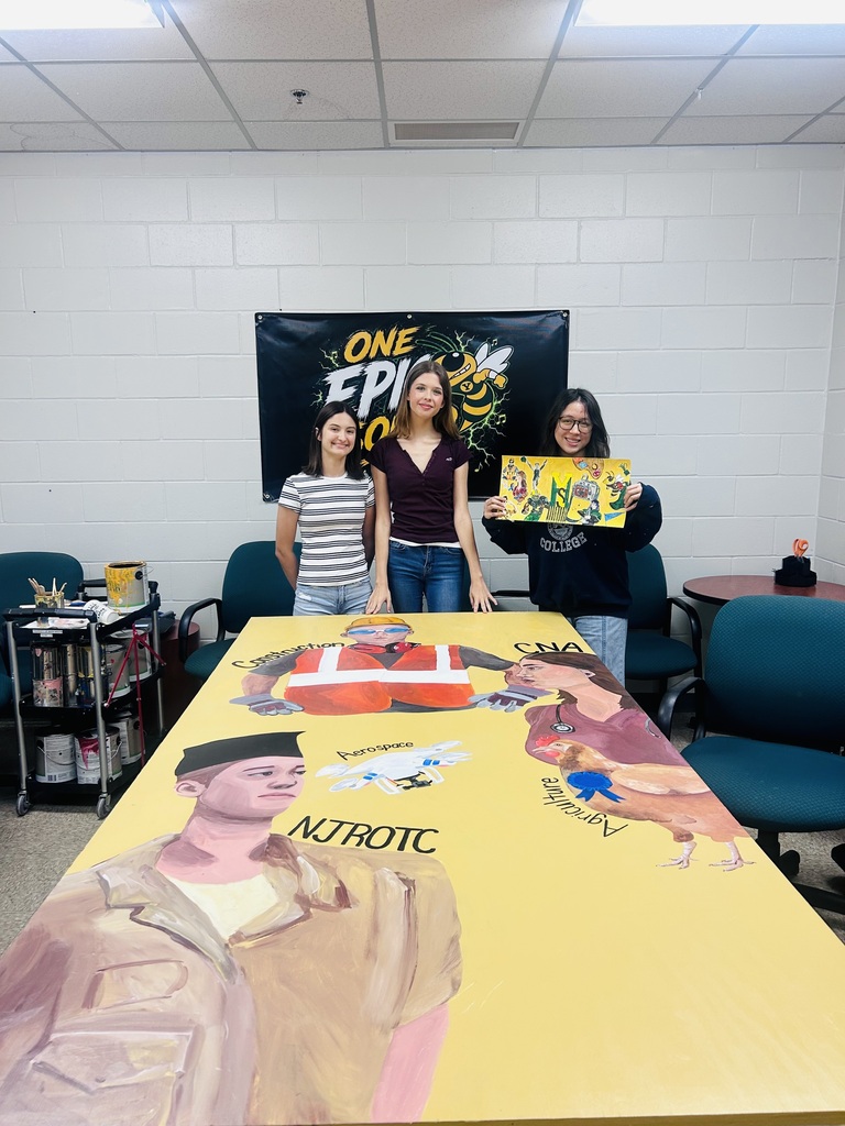 YHS Students with the mural they are painting