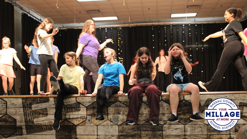 students rehearsing for a musical
