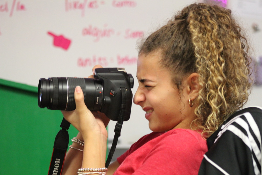 student taking photo