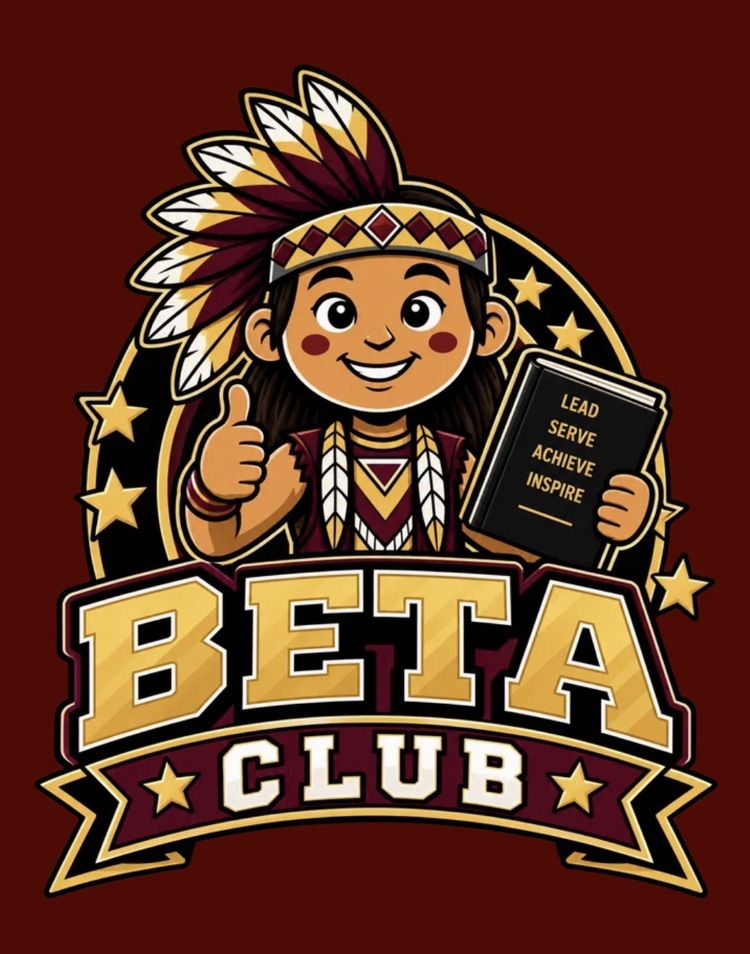 A colorful CIS BETA Club Warrior graphic celebrates student leadership with the words “Lead, Serve, Achieve, Inspire.” 