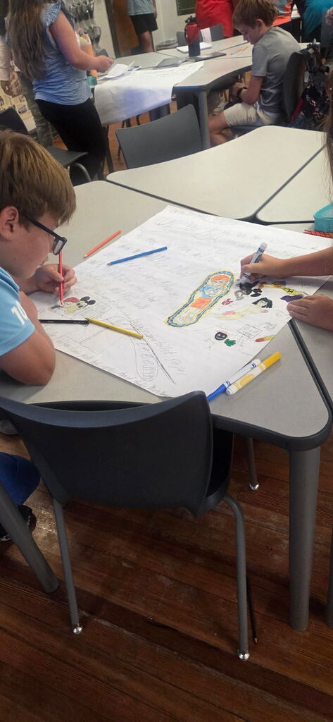 Students creating posters in Mr. West class.