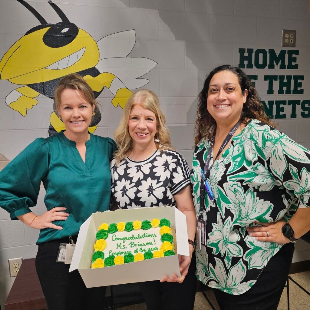 Mrs. Hays, Yulee Elementary Principal (Left), Ms. Brinson School related employee of the Year (Center), Mrs. Porter Yulee Elementary Assistant Principal(Right)