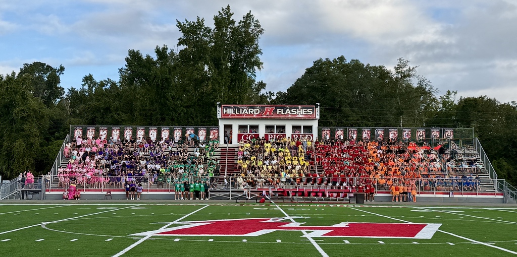 Color Wars students in the bleachers