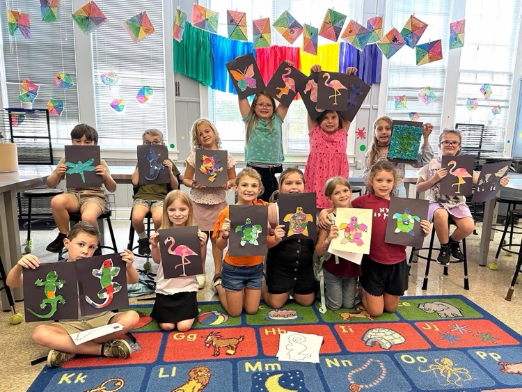 arts alive-animal mosaics by 2nd graders