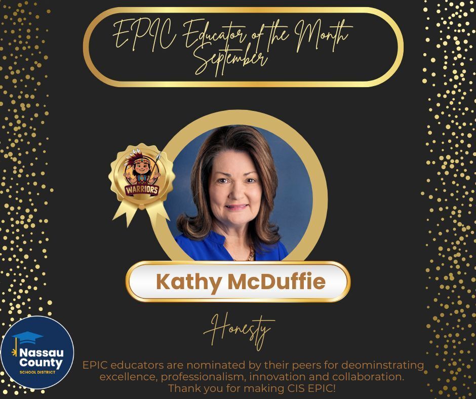 Epic educator of the Month Kathy Mcduffie Septemner