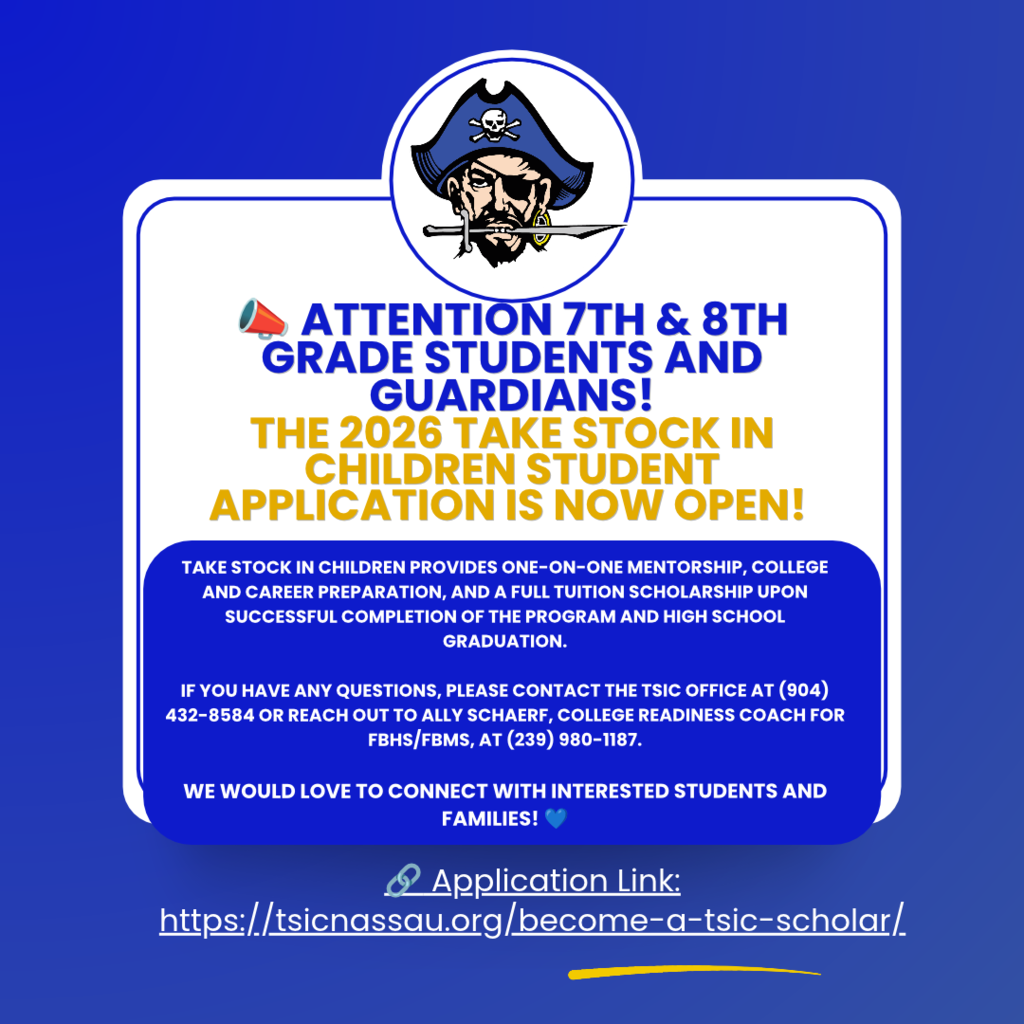 Flyer about Take Stock in Children application opening.
