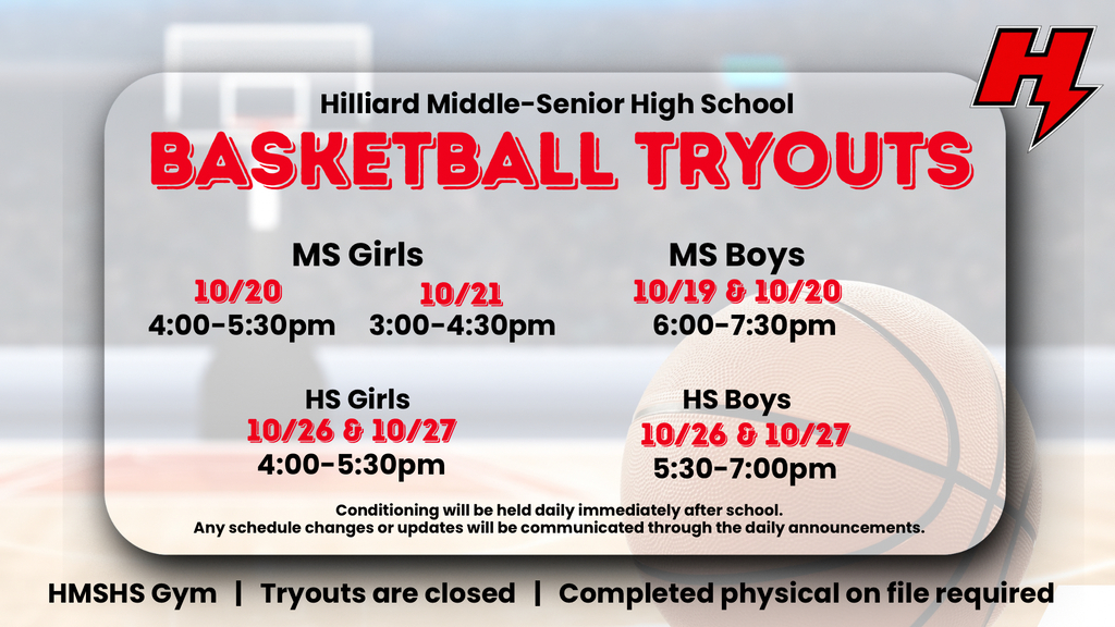 HMSHS Basketball Tryouts
