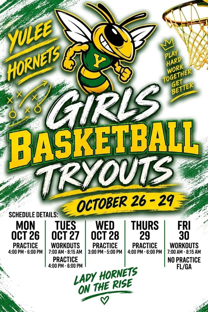girls basketball tryouts are October 26 through October 29. From 4 to 6:00 PM