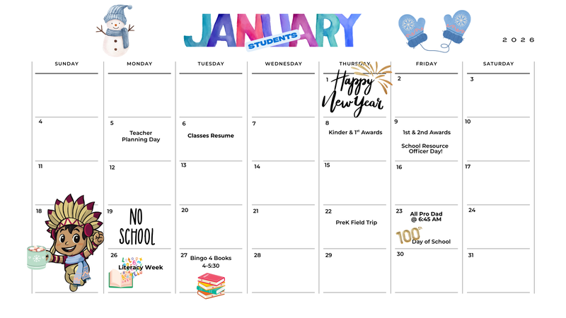 January Calendar