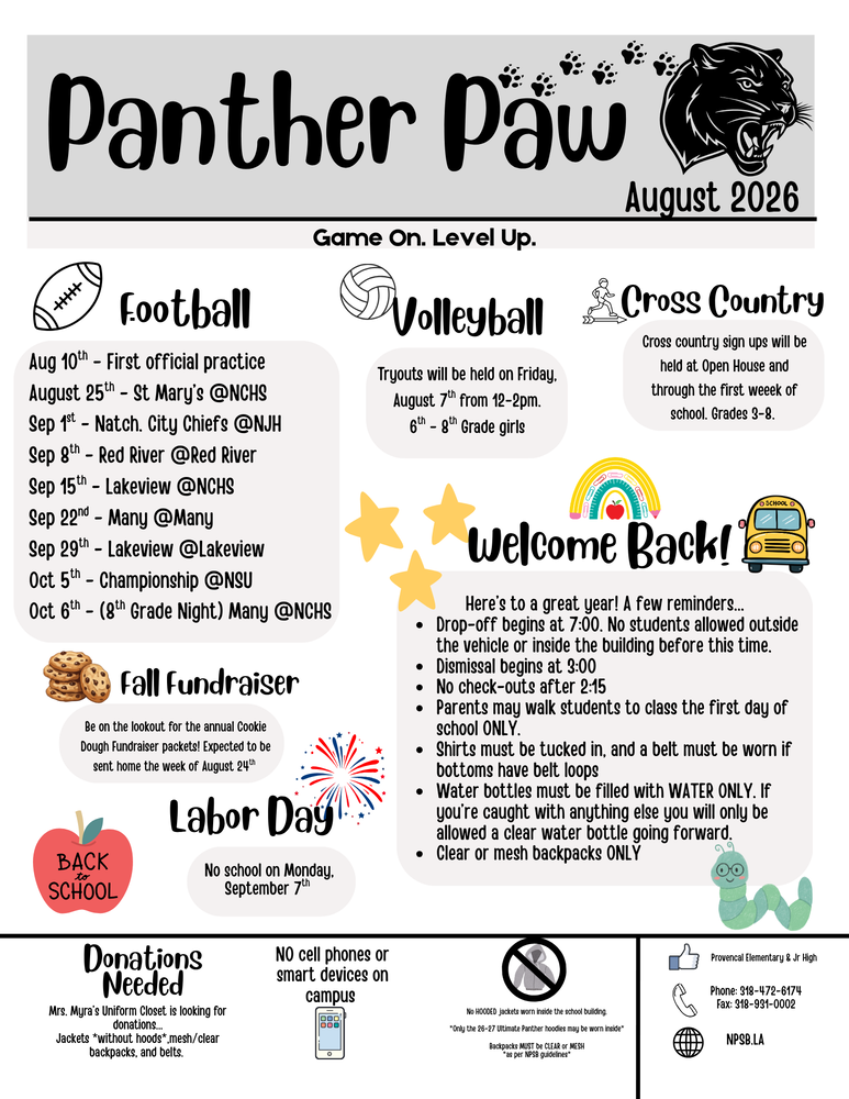 Monthly newsletter