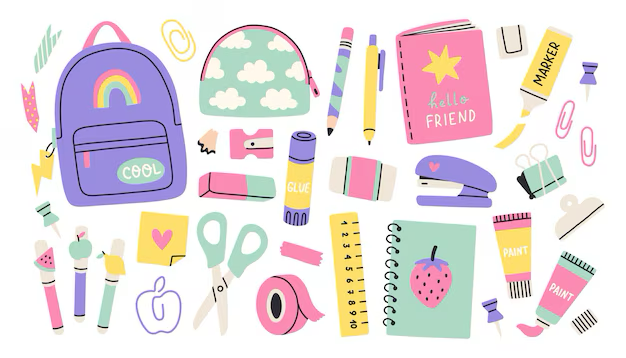 School supplies graphic