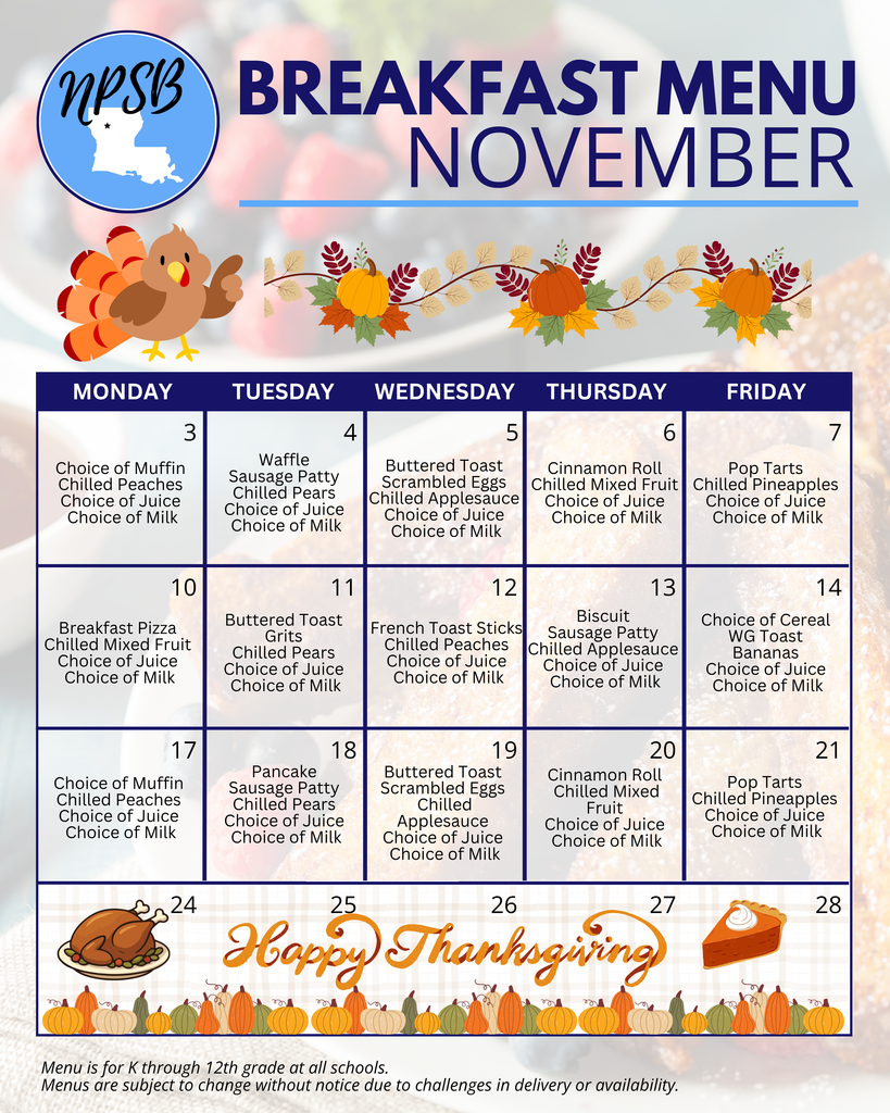 breakfast November 2025