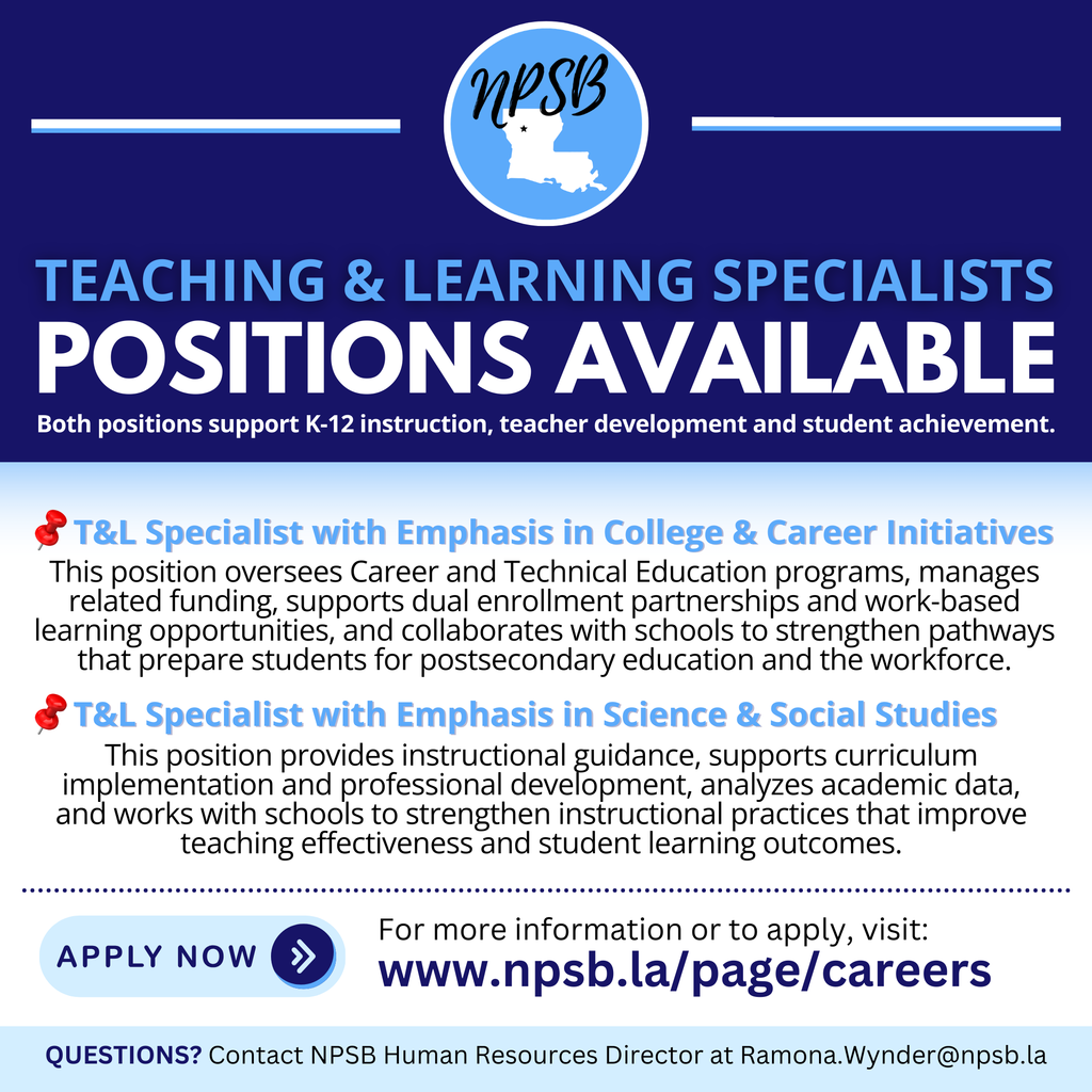 teaching & learning specialists job positions