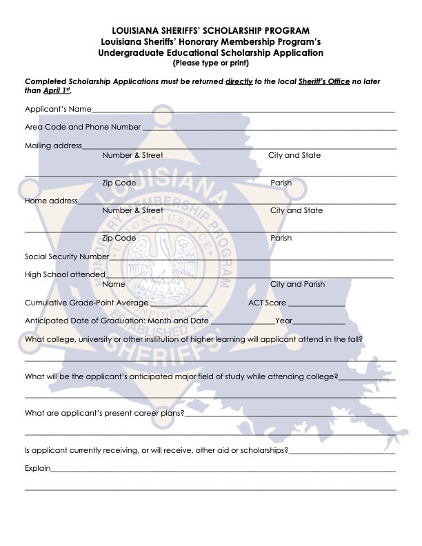 Sheriff's Scholarship 