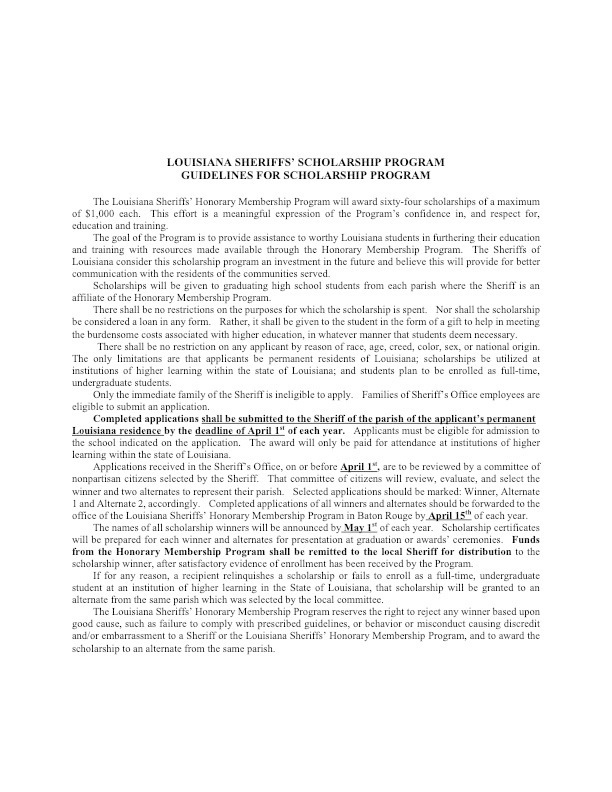 Sheriff's Scholarship 