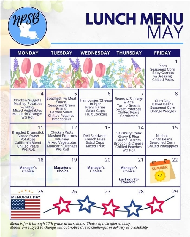 Lunch menu