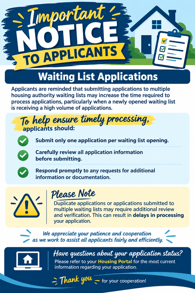 notice to applicants