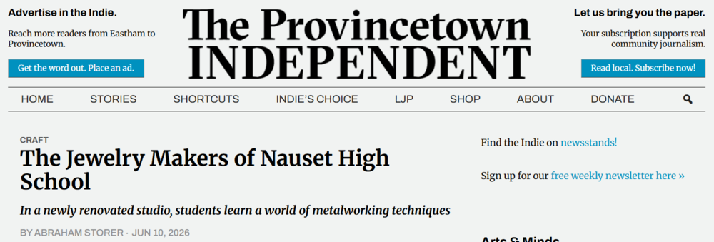Screenshot of the header of The Provincetown Independent