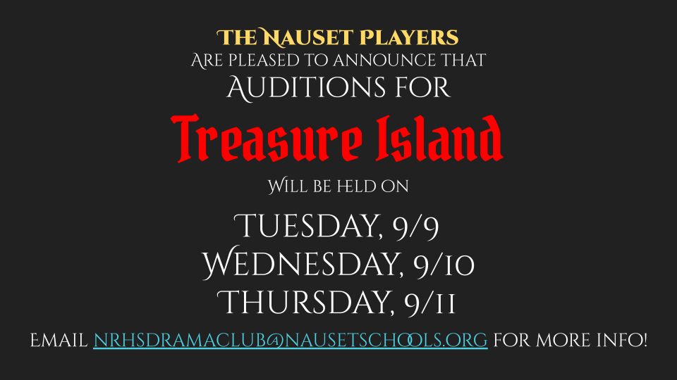 Flier: Auditions for Treasure Island