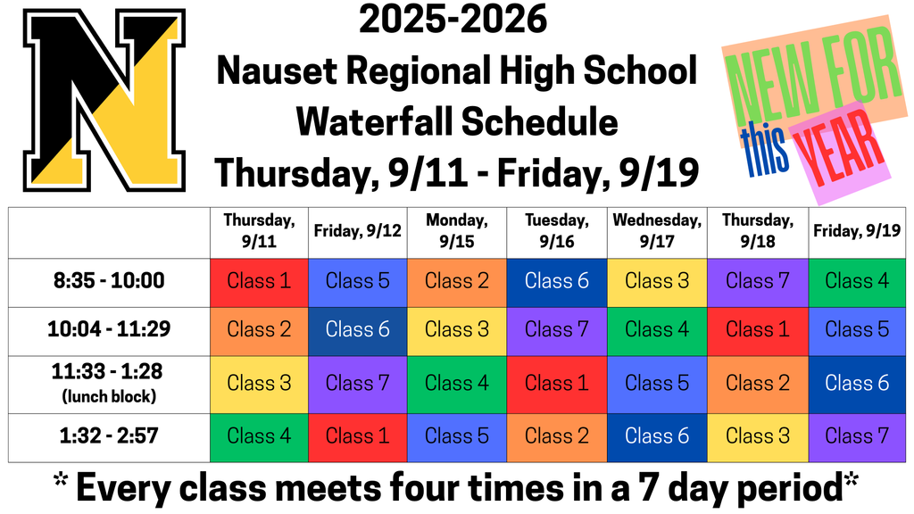 Waterfall Schedule 9/11 - 9/19