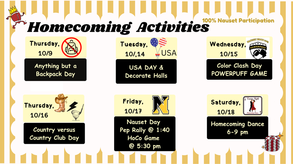 2025 Spirit Week Activity Calendar