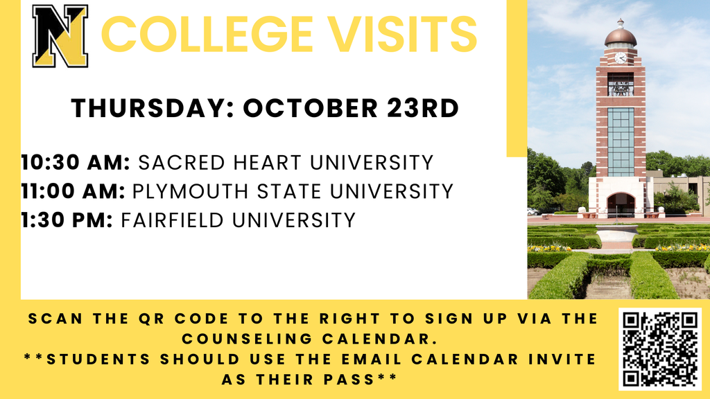 College Visits: Thursday, October 23rd