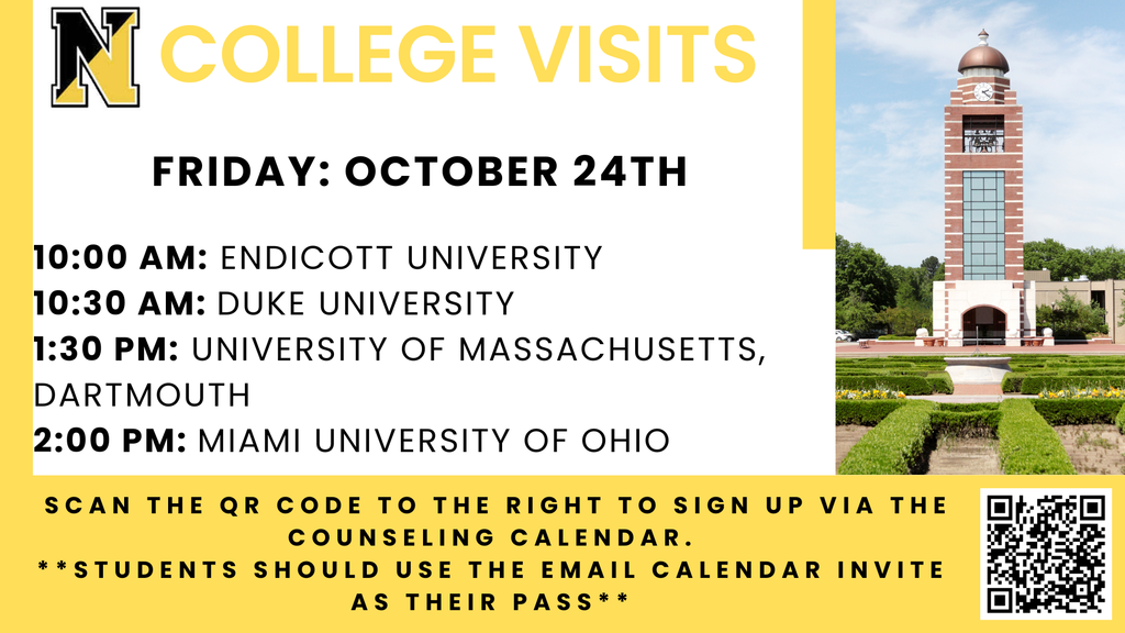 College Visits: Friday, October 24th