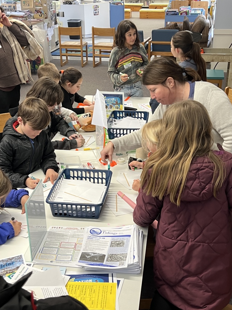 Families made their own kites to fly through the halls of the school during STEM Night!