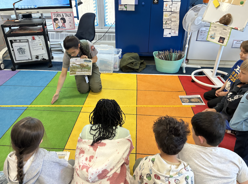 The second grade students had the exciting opportunity to learn about horseshoe crabs through a visit from the National Seashore. 