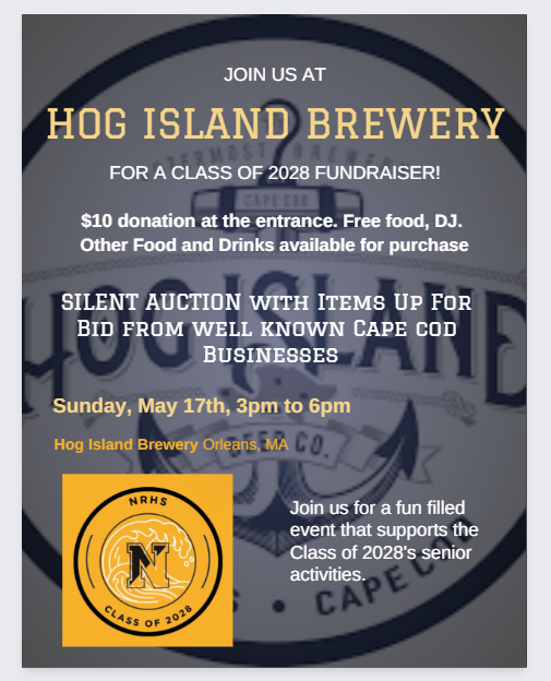 Class of 2028 Flier for their fundraiser at Hog Island Brewery on 5/17 at 3 p.m.