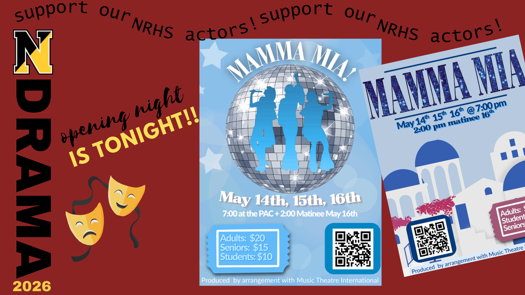 Drama Club Flier for tonight's opening night of Mamma Mia