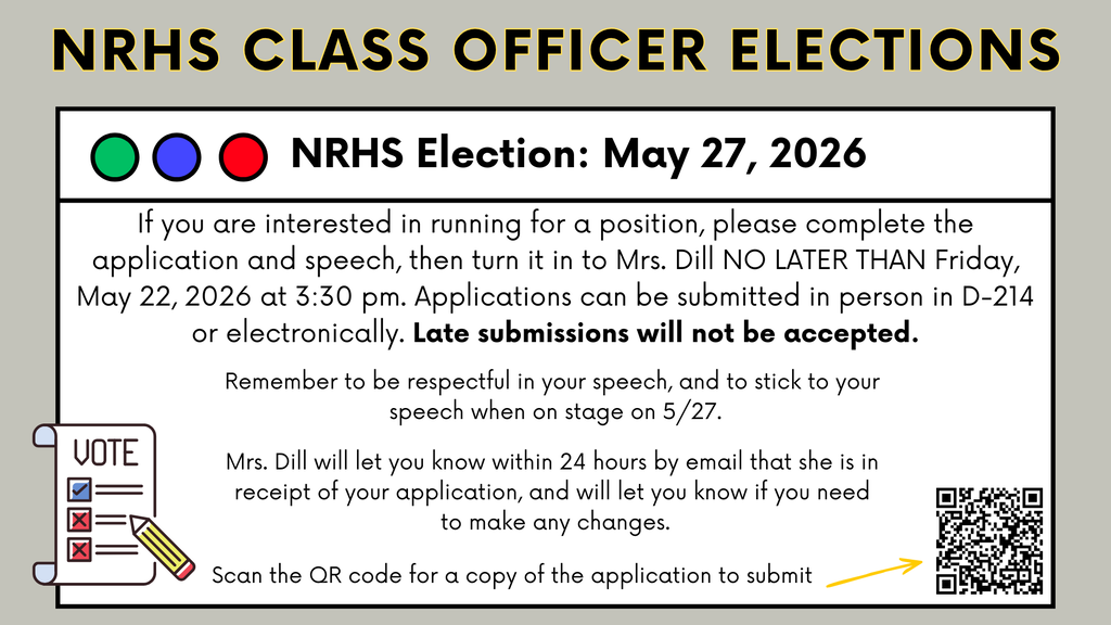 Flier with class officer election information