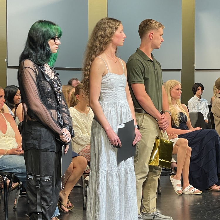 students accepting awards