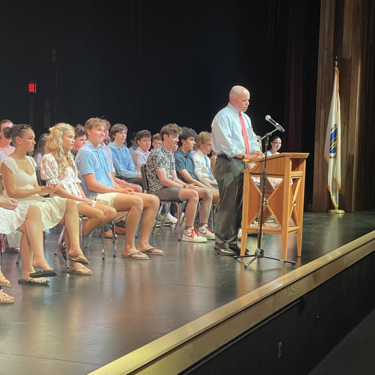 students on stage