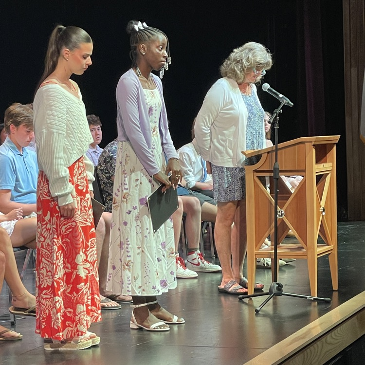 students on stage