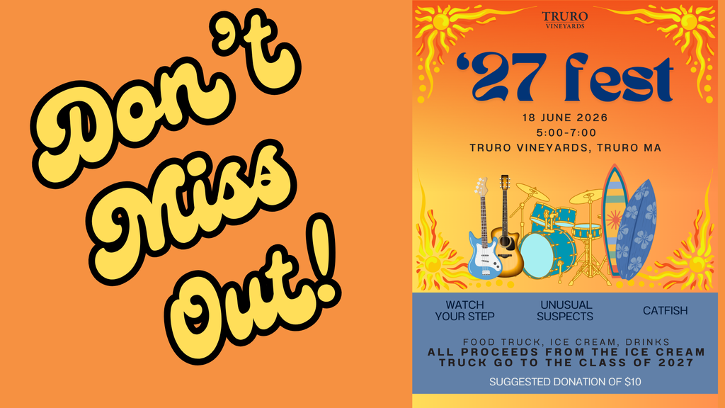 Flier for '27Fest Musical Fundraiser for the Class of 2027