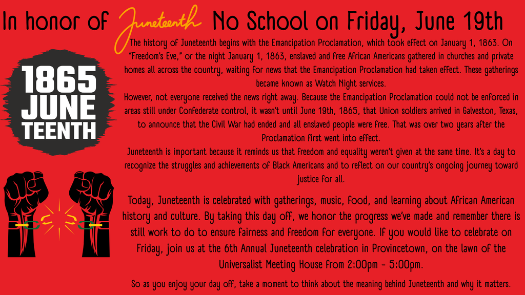 Junteenth Information from NRHS students