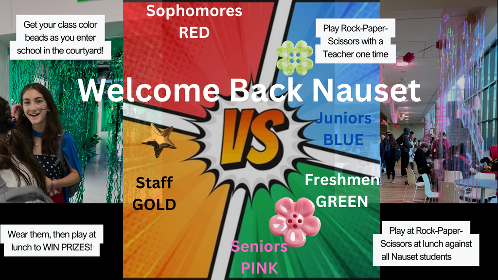 Flyer reminding students to represent  their class colors for the first day of school