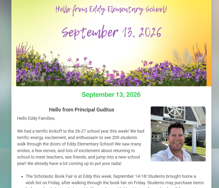 Eddy Newsletter 9.13.26