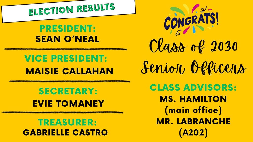 Freshmen Election Results