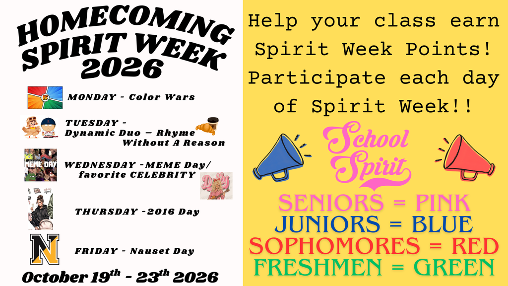 Spirit Week Theme Day Schedule