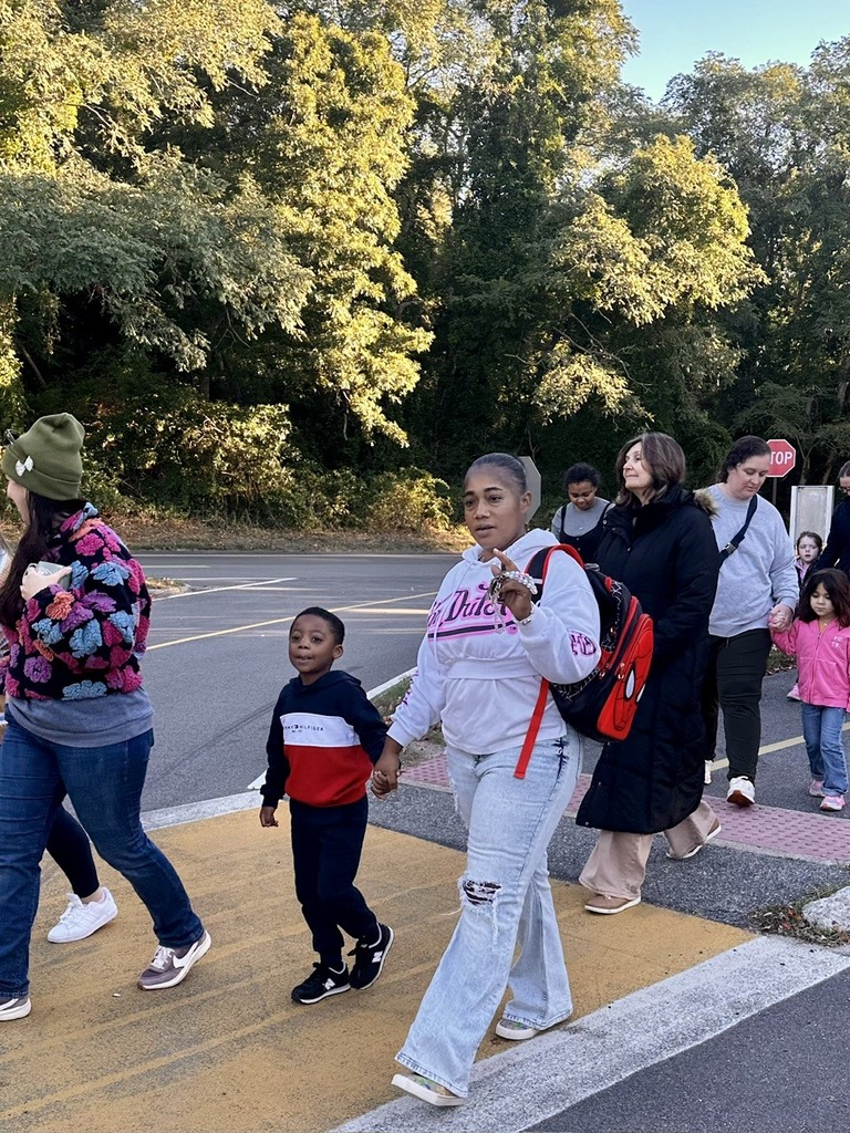 families walking to school